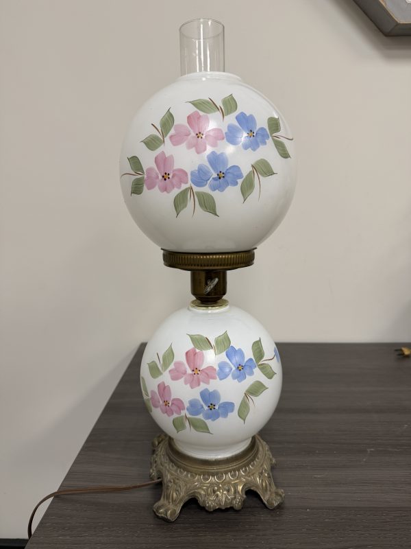 Vintage Double-Globe GWTW Style Parlor Table Lamp