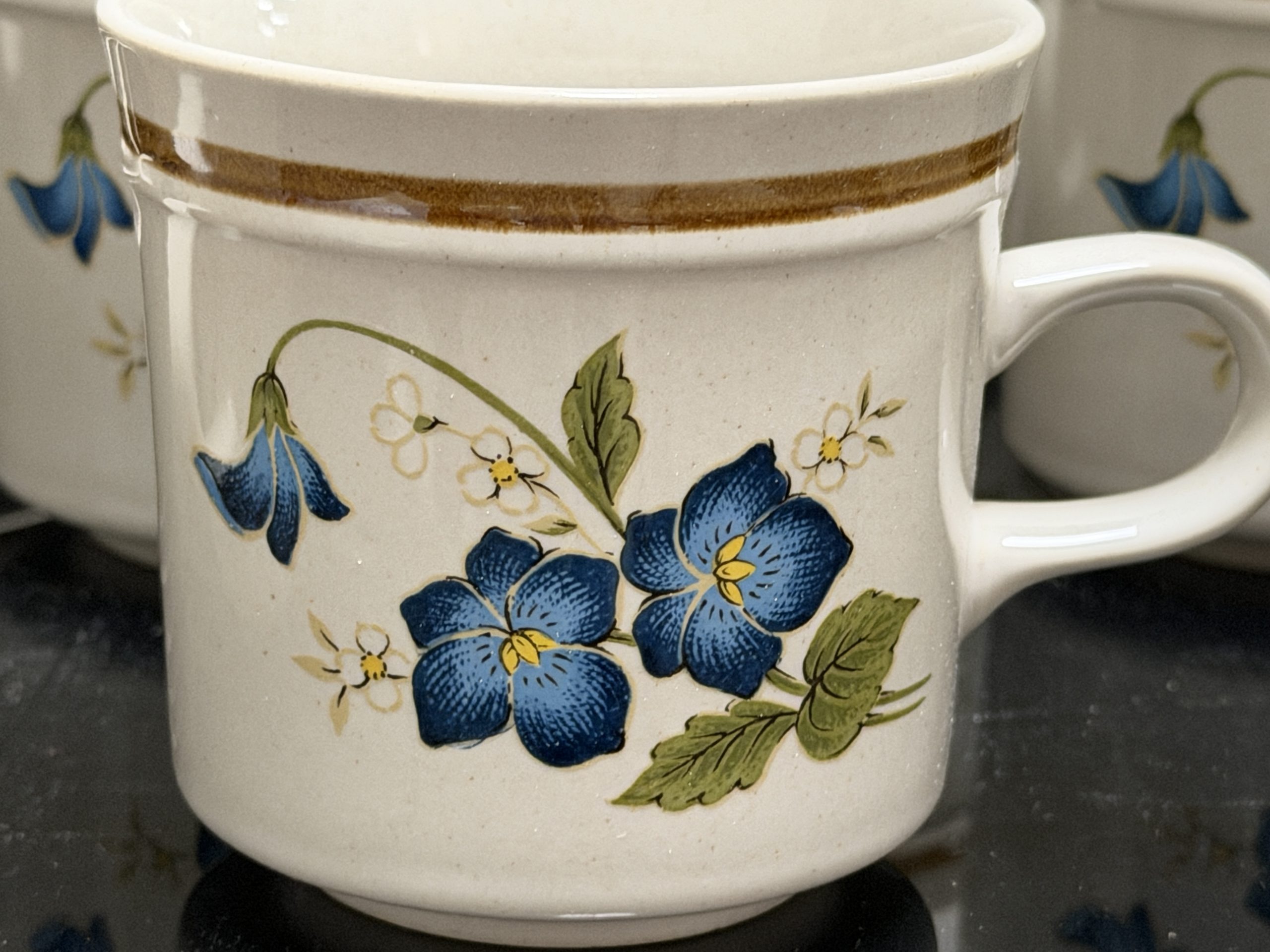Mikasa Celebration Stoneware Set (KA108 / KA100) – Blue Floral – 21 Pieces - Image 2
