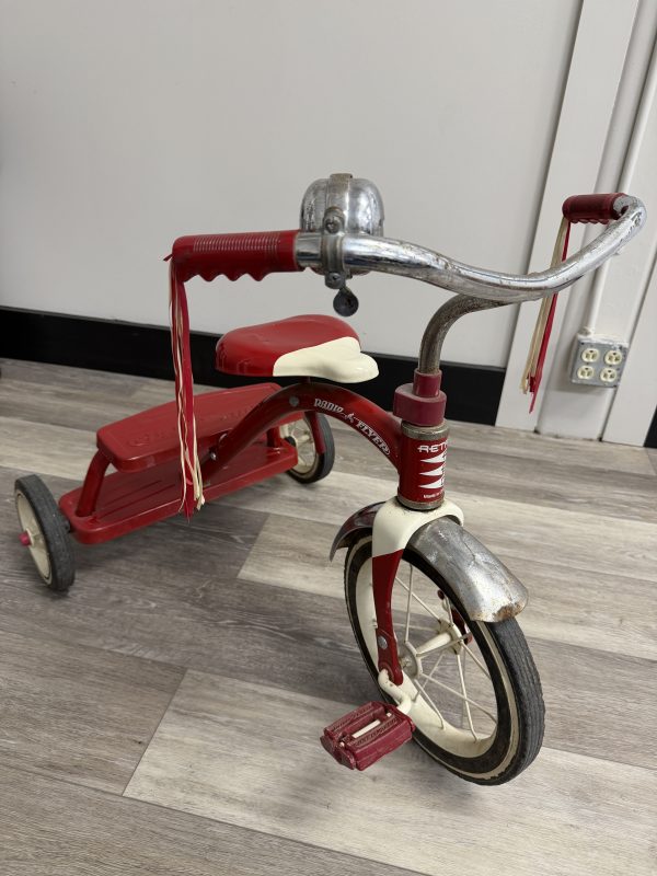 Radio Flyer Retro Red Classic Metal Tricycle w/ Bell & Handlebar Streamers