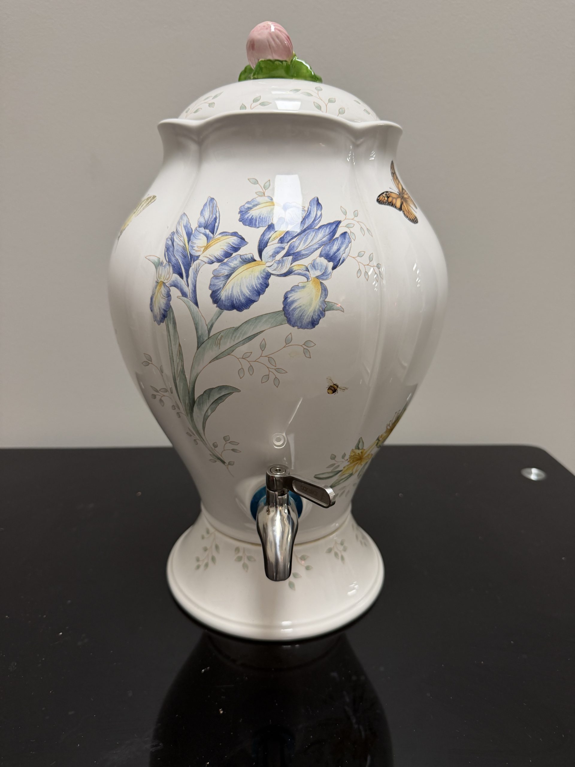 Lenox Butterfly Meadow 6.5 QT Ceramic Beverage Dispenser with Lid & Spigot