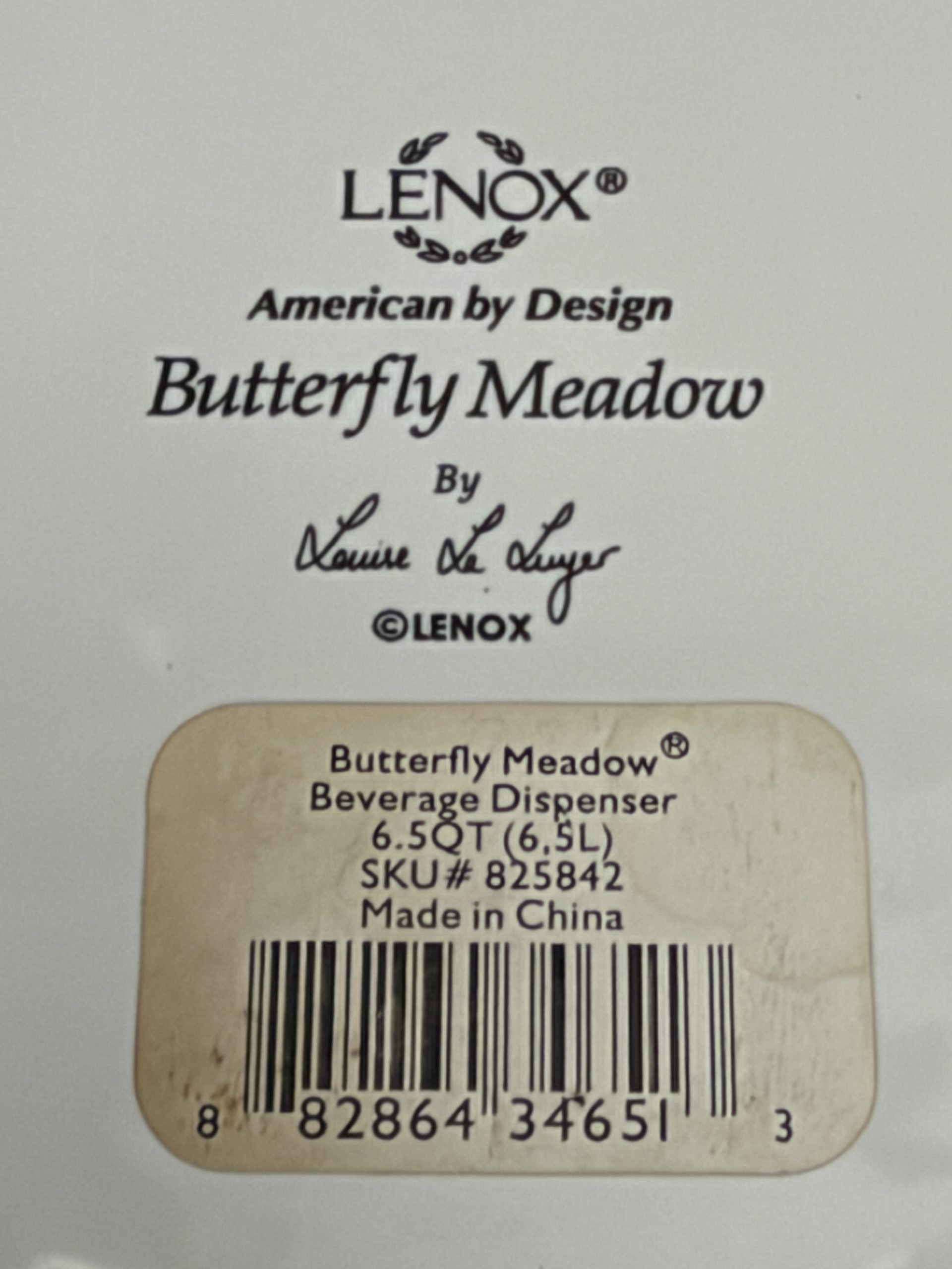 Lenox Butterfly Meadow 6.5 QT Ceramic Beverage Dispenser with Lid & Spigot - Image 6