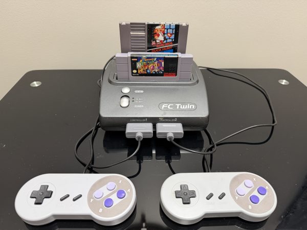 FC Twin 8-Bit / 16-Bit Dual Video Game Console Bundle w/ 2 Controllers + Super Bomberman 2 & Super Mario Bros / Duck Hunt