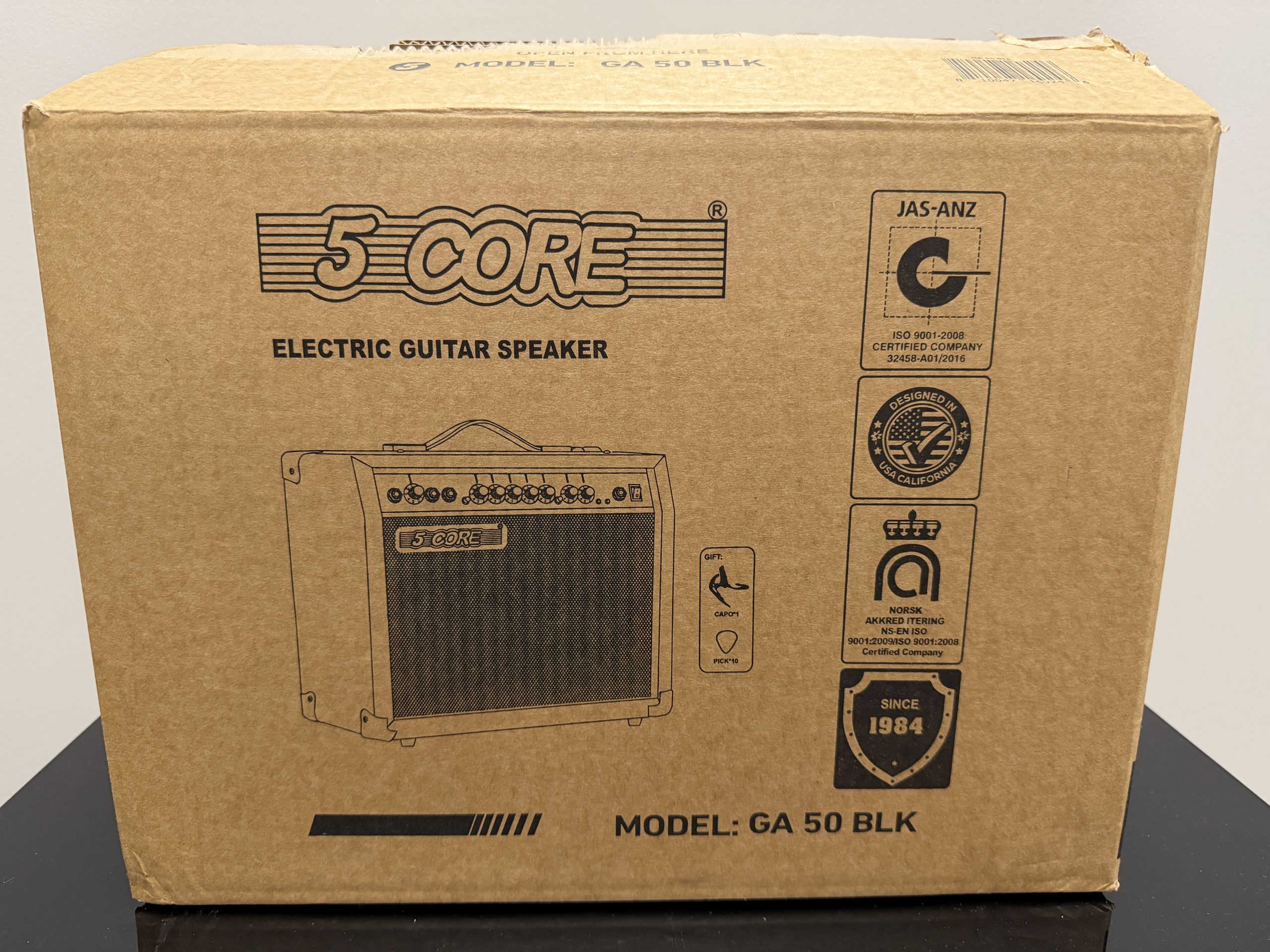 5 Core 50W Electric Guitar Amp NIB – GA 50 BLK Amplifier w/ 8″ Speaker & Effects