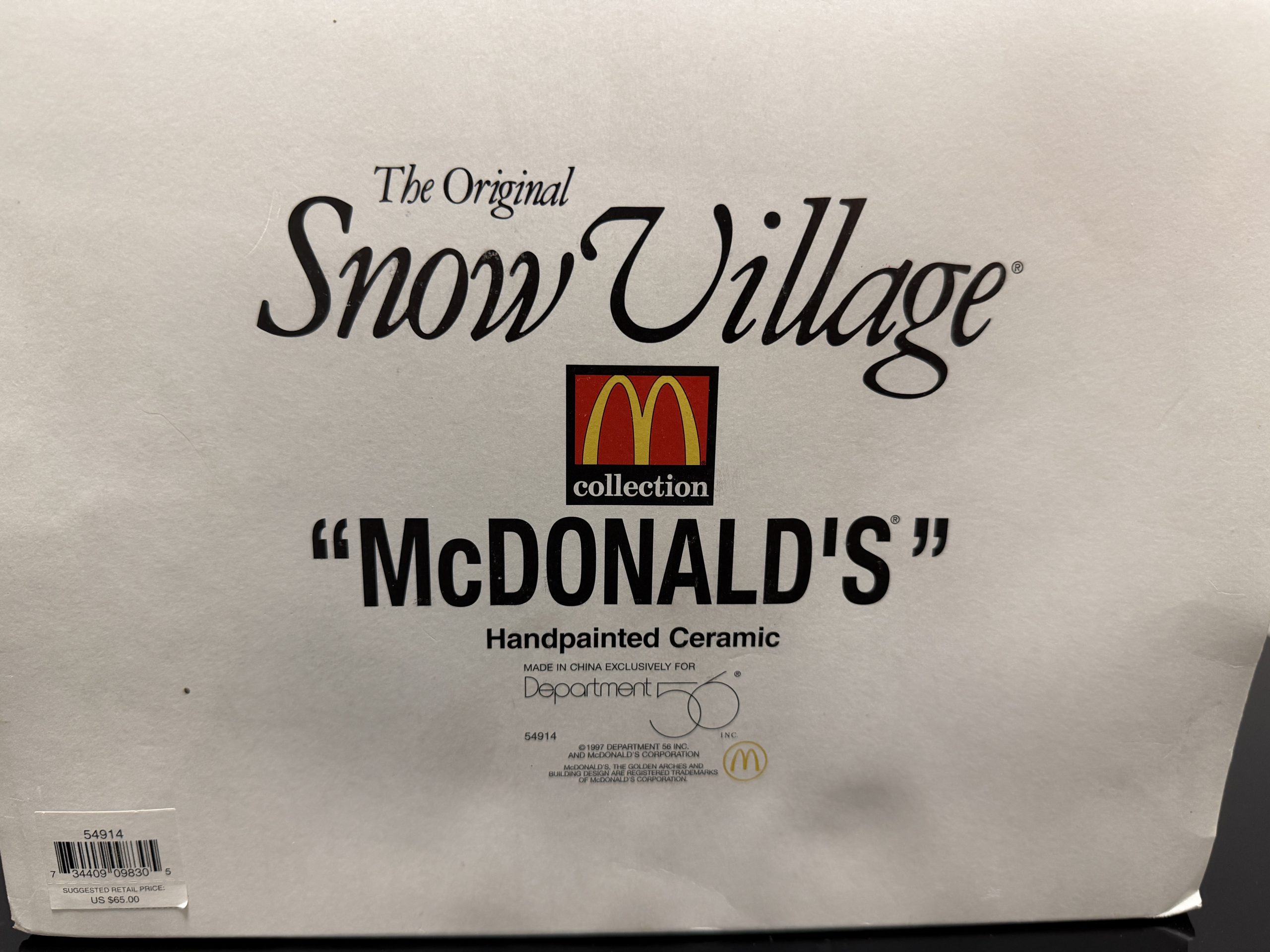 Vintage Dept 56 The Original Snow Village McDonald’s Restaurant & Speedee Sign Set Complete - Image 3
