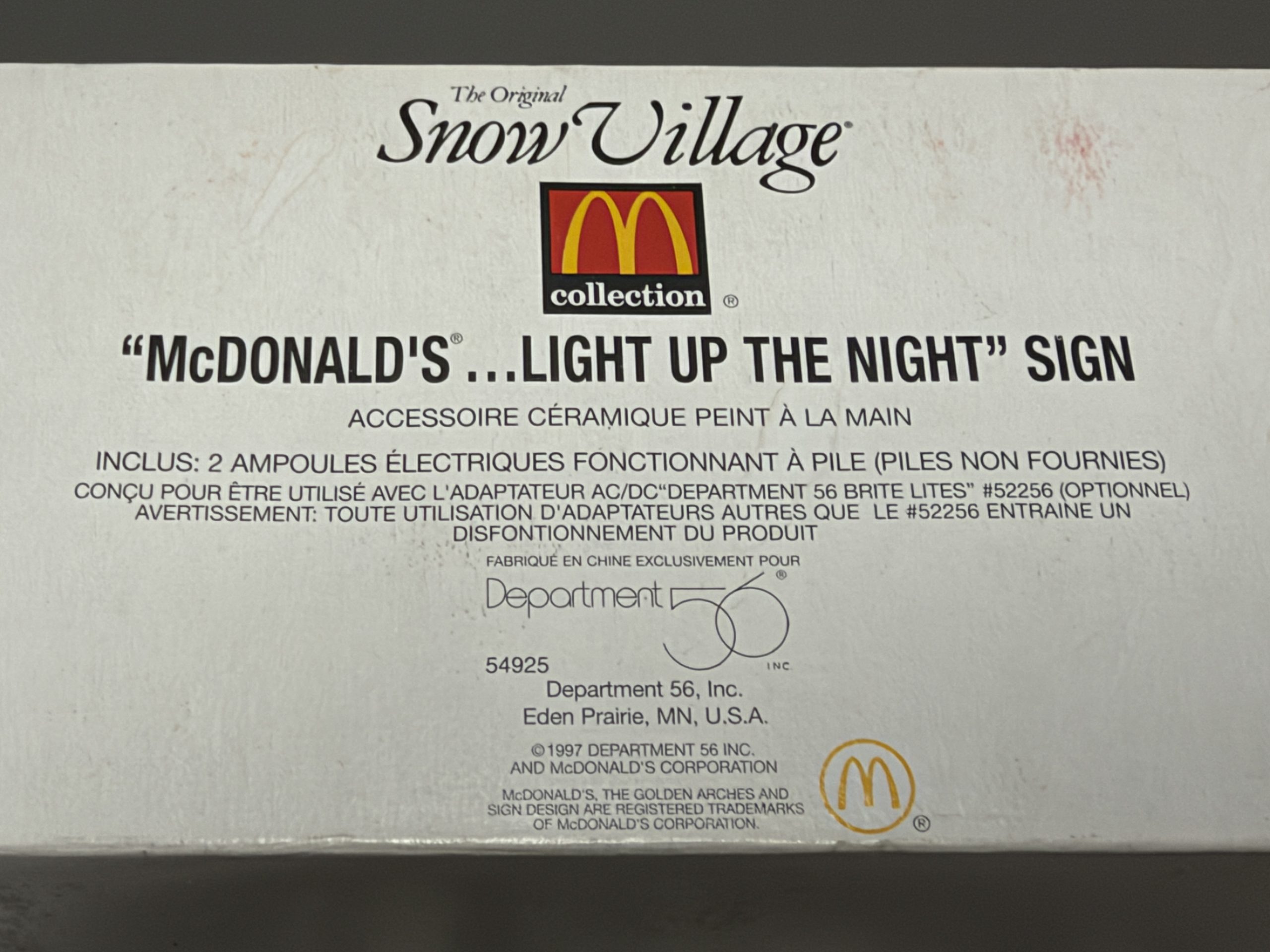 Vintage Dept 56 The Original Snow Village McDonald’s Restaurant & Speedee Sign Set Complete - Image 4