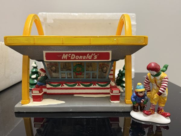 Vintage Dept 56 The Original Snow Village McDonald’s Restaurant & Speedee Sign Set Complete
