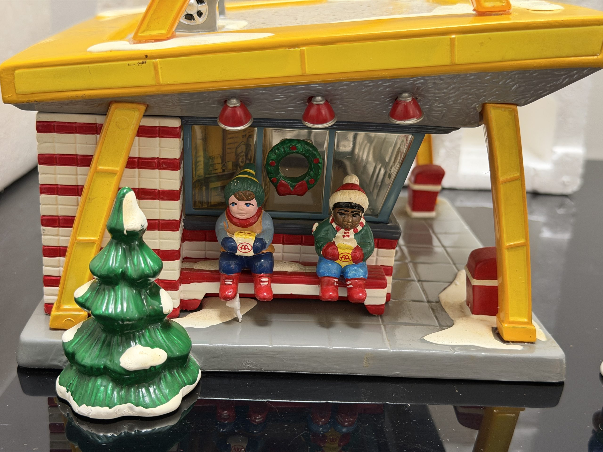 Vintage Dept 56 The Original Snow Village McDonald’s Restaurant & Speedee Sign Set Complete - Image 7