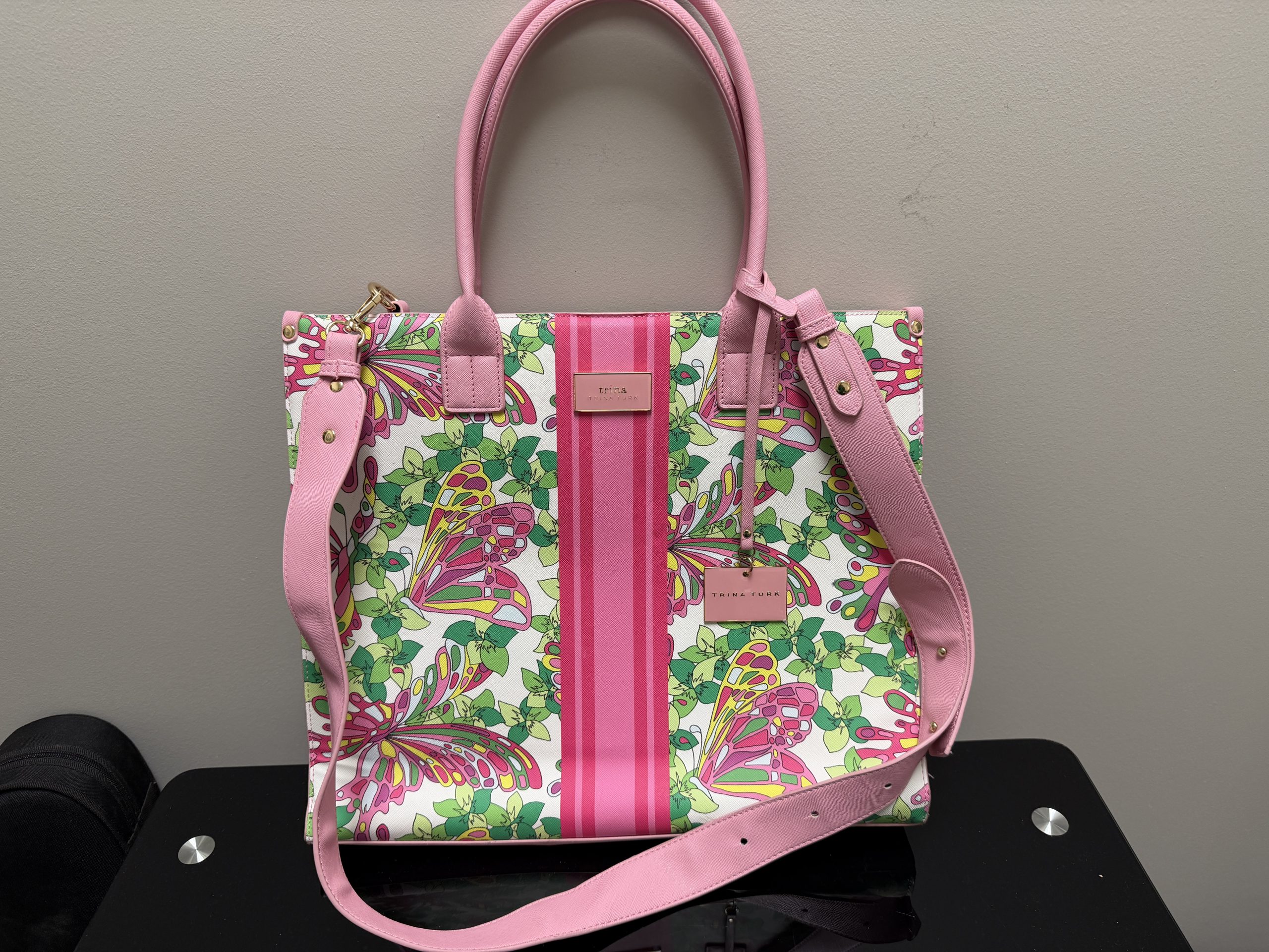Trina Turk Vibrant Butterfly & Floral Print Tote Bag / Crossbody