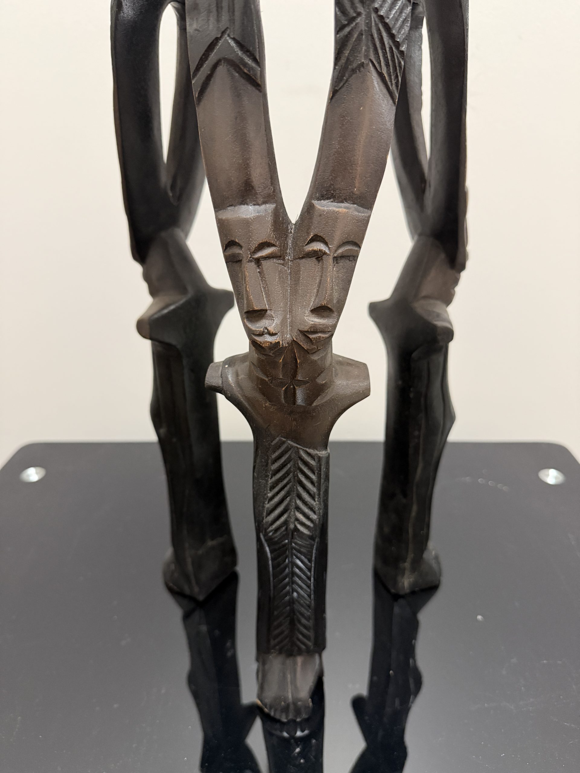 Vintage Hand-Carved African Wooden Figural Stool / Plant Stand - Image 2