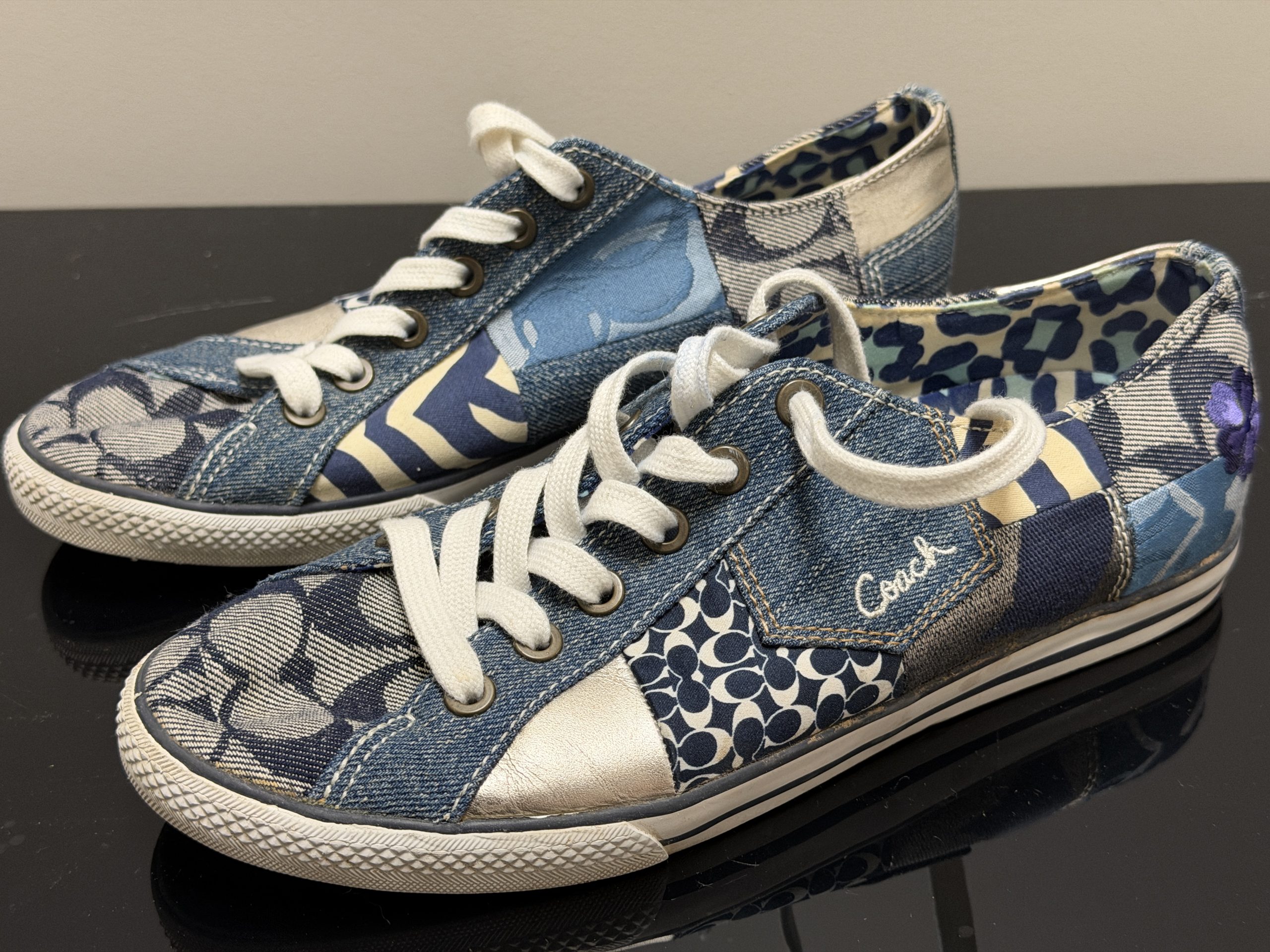 Vintage Coach Tonya Denim Patchwork Sneakers – Women’s Size 8M (A1267 / F0007)