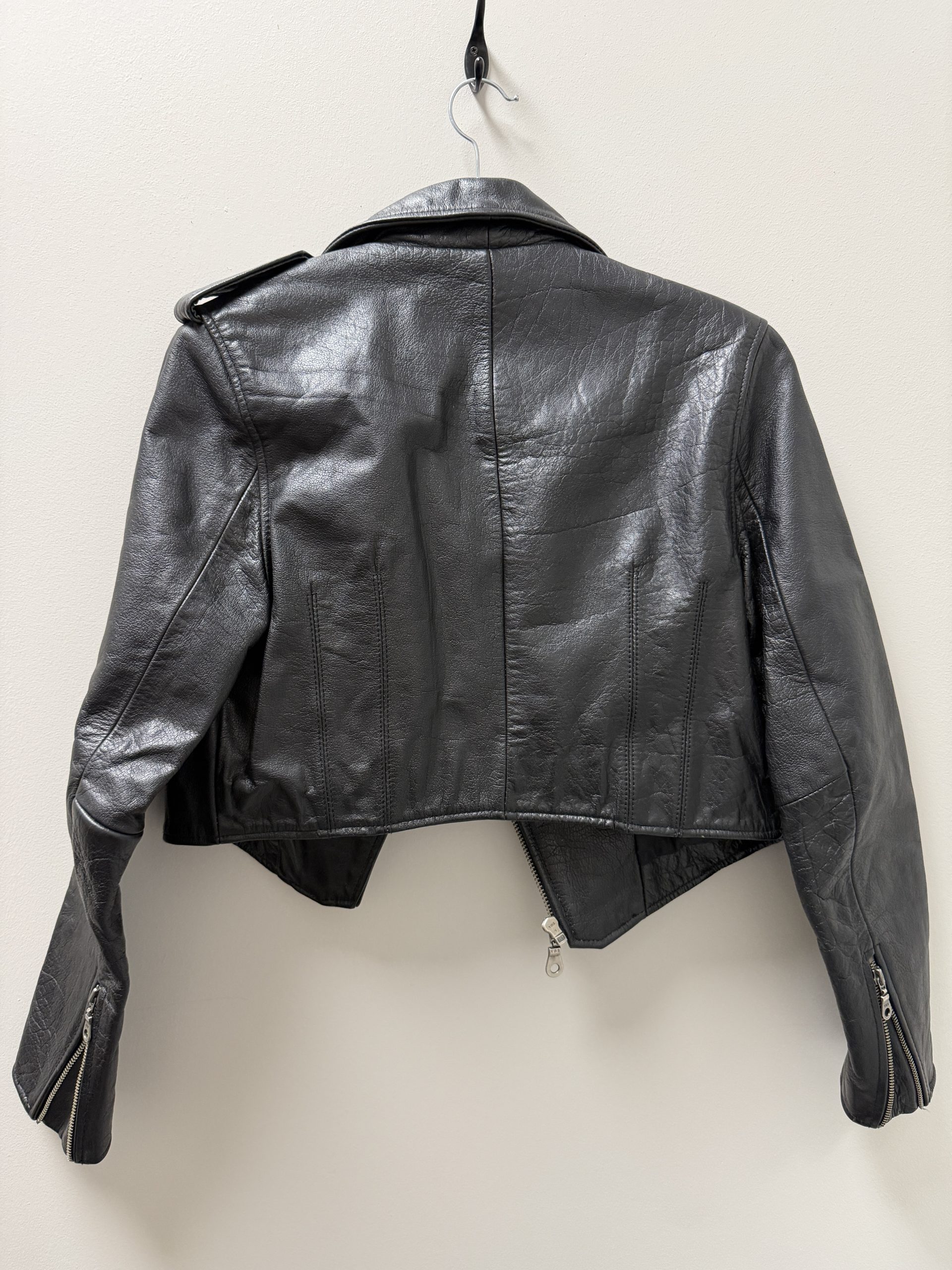 Vintage Highway One Cropped Leather Biker Jacket – Size Medium - Image 3
