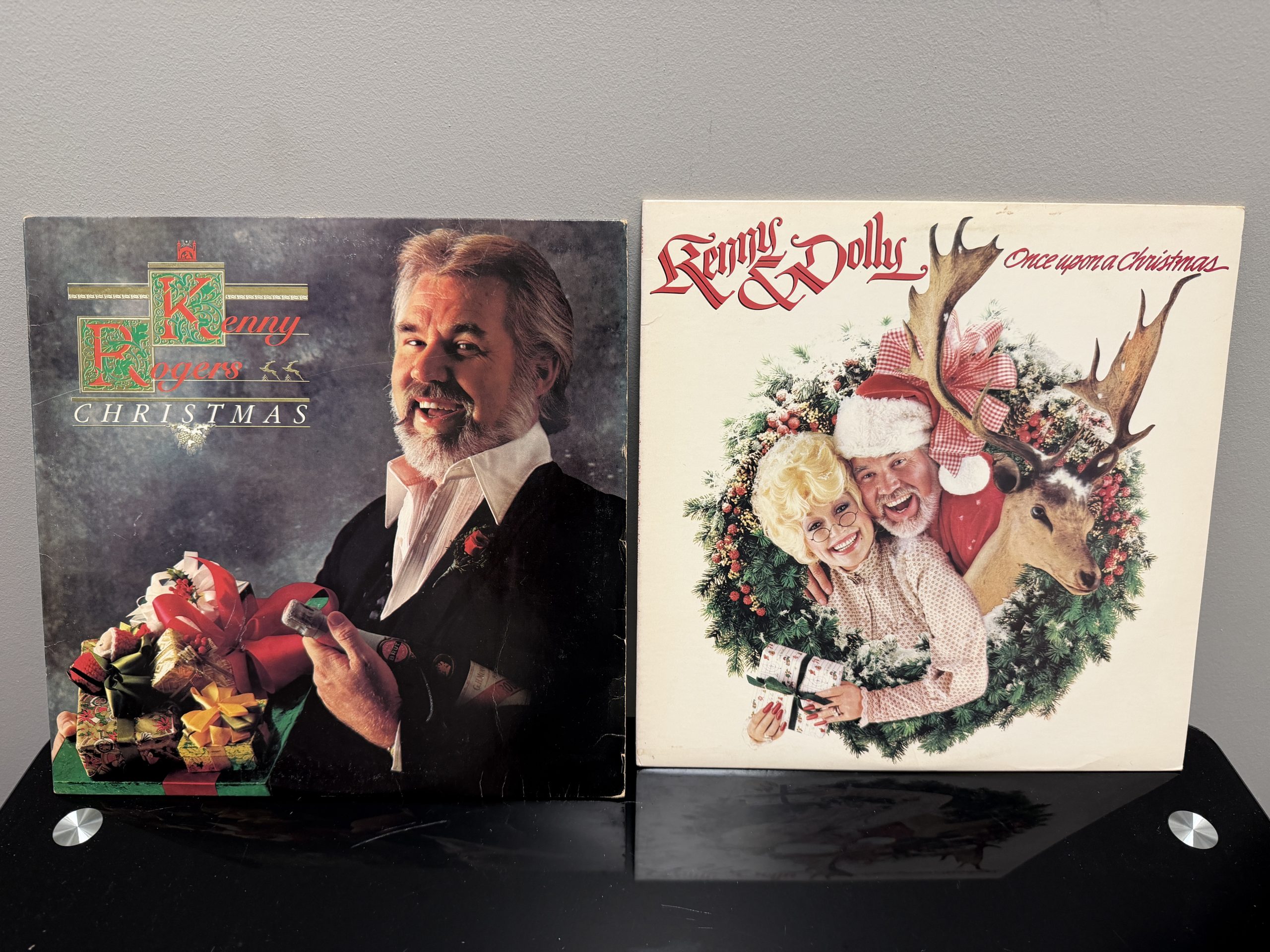 Vintage Christmas Vinyl LP Lot: Kenny Rogers & Dolly Parton Holiday Albums (1981 & 1984)